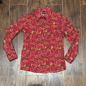 Cruel Girl Red Floral Youth Rodeo Shirt. Girls M (8)